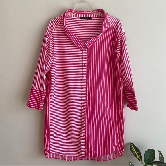 Zara mixed stripe button down tunic - Picture 4 of 11